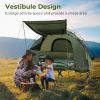 1-Person Folding Cot Tent with Sunshade and Air Mattress