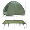 2-Person Foldable Camping Cot, w/ Bedspread & Thick Air Mattress