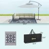Reversible Outdoor Rug, Waterproof Plastic Straw w/Carry Bag, 8' x 10', Blue & White