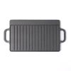 HAWOK Cast Iron Reversible Rectangular Grill / Griddle 12.6x8 inch