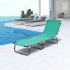 Folding Patio Lounger Chair, 5-Level Adjustable Back