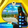 2 In 1 Portable Camping Fan with LED Lantern - 8000mAh Battery Powered with Carabiner, Digital Display, 4 Speeds, 4 Timer Settings