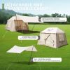 5.72m² Inflatable 4-Season Tent With Canopy, Mesh Windows & Pump