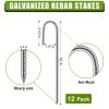 16PC 12inch J-Shaped Threaded Steel Ground Screws