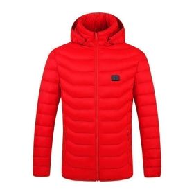 Winter Heated  Plus Size Jacket Electric Heated Clothing (Option: Zone 4single control red-L)