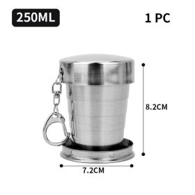 Stainless Steel Telescopic Folding Cup  75ml/150ml/250ml (Color: 250ml)