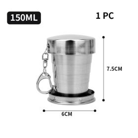 Stainless Steel Telescopic Folding Cup  75ml/150ml/250ml (Color: 150ml)