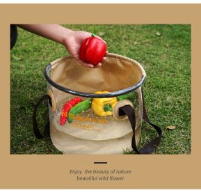 30L folding telescopic bucket (select: Outdoor folding bucket-Khaki)