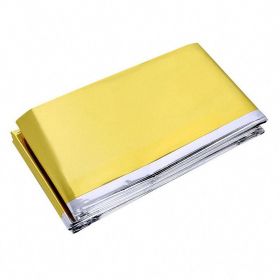 Emergency Blanket - Waterproof Foil Thermal Blanket (Color: Golden)