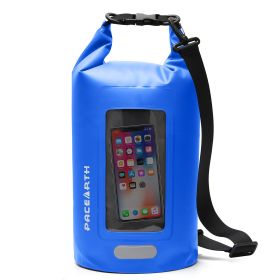 Waterproof Dry Bag 10L/20L/30L; Clear Phone Case; Roll Top Lightweight Floating Backpack Dry Sack; Keeps Gear Dry (Color: Blue)