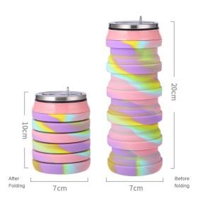 480ml Foldable Silicone Water Cup (Color: 05, Capacity: 480ml)