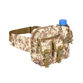 Men's Adjustable Denim Camouflage Large Capacity Zipper Waist Bag (Color: Desert Camouflage)