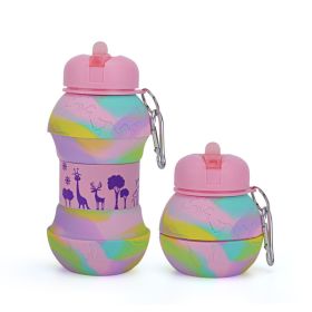 550ML Collapsible Silicone Water Bottle (Color: F, Capacity: 550ML)