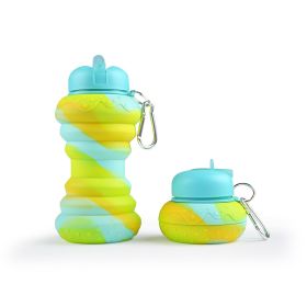 550ML Collapsible Silicone Water Bottle (Color: G, Capacity: 550ML)