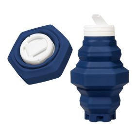 Silicone Collapsible Water Bottle (Color: Blue, Capacity: 401-500ml)