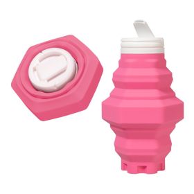 Silicone Collapsible Water Bottle (Color: Pink, Capacity: 401-500ml)