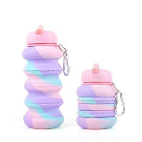 550ML Collapsible Silicone Water Bottle (Color: C, Capacity: 550ML)