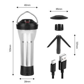 3000mAh Camping Lantern with Magnetic Base - 5 Lighting Modes (Color: 1 Set Siver)