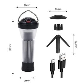 3000mAh Camping Lantern with Magnetic Base - 5 Lighting Modes (Color: 1 Set Black)