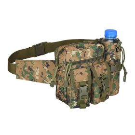 Men's Adjustable Denim Camouflage Large Capacity Zipper Waist Bag (Color: Jungle Camouflage)