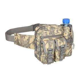 Men's Adjustable Denim Camouflage Large Capacity Zipper Waist Bag (Color: ACU)