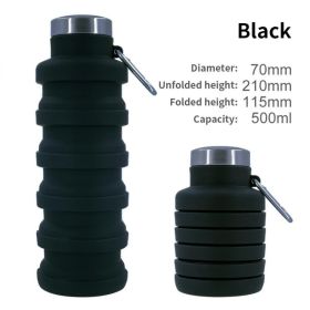 500ml collapsible silica gel sports cup (Color: A01 500ML, Capacity: as shown)
