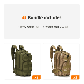 Tactical Backpack (Color: Army Green*2+Python Mud Color*2)
