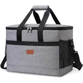32L Soft Insulated Cooler Bag with Hard Liner (Color: Gray)