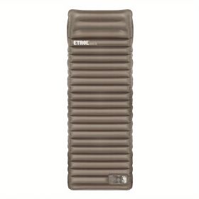 Camping Sleeping Pad; Inflatable Sleeping Mat With Pillows; Waterproof Lightweight Mattress (Color: brown)