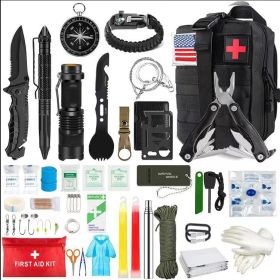 Emergency Multifunctional Survival Kit (Color: Advanced black, Ships From: China)