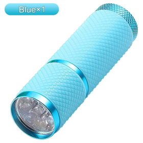 Glow In The Dark Flashlight; Rubber Coated Mini LED Flashlight (Color: Blue-1PC Without Battery)