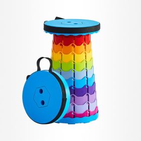 Retractable Telescoping Stool (Color: Blue)