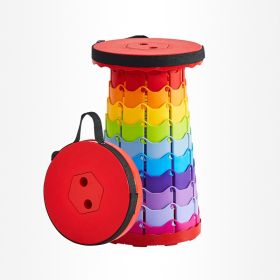 Retractable Telescoping Stool (Color: Red)