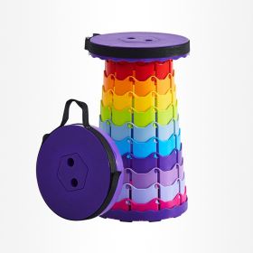 Retractable Telescoping Stool (Color: Purple)