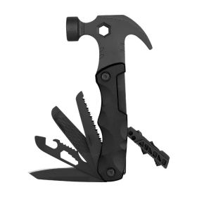 Multifunctional Survival Tool Foldable Outdoor Tool Hammer (Color: Black, Type: Nail Hammer)