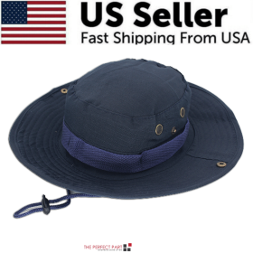 Wide Brim Sun Hat UV Protection Bucket Cap (Hat Color: Boonie Navy)