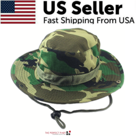 Wide Brim Sun Hat UV Protection Bucket Cap (Hat Color: Boonie Army Camo)