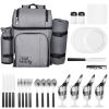 Picnic Backpack with Insulated Cooler Compartment, Detachable Bottle/Wine Holder, Lightweight Blanket