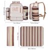 Picnic Backpack with Insulated Cooler Compartment, Detachable Bottle/Wine Holder, Lightweight Blanket