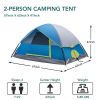 Easy Setup 2-4 Person Lightweight Dome Tent with Fly, Mesh Windows & Skylights