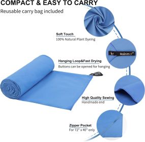 Microfiber Camping Towel  Quick Dry - Super Absorbent - Ultra Compact - Lightweight (Material: Microfiber)
