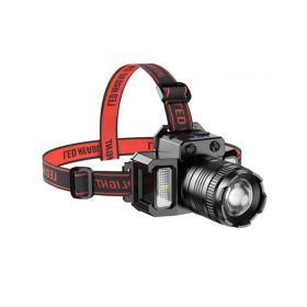 Rechargeable Head Lamp (Color: Black & Red, Type: Headlamp)