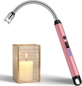 Rechargeable USB Electric Lighter with 360° Flexible Neck & Safety Lock, Windproof (Color: Rose Gold)