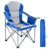 Oversized Heavy Duty Padded Camping Chair with Cup Holder Storage and Cooler Bag
