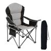 Oversized Heavy Duty Padded Camping Chair with Cup Holder Storage and Cooler Bag