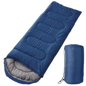 3-season Lightweight Sleeping Bag (Color: Navy Blue, size: One size)