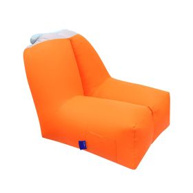 Inflatable Lounger Air Sofa w/ Portable Organizing Bag Waterproof (Color: Orange, size: One size)