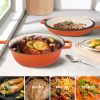 Enamel cast iron soup pot with handle