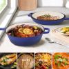Enamel cast iron soup pot with handle