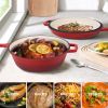 Enamel cast iron soup pot with handle
